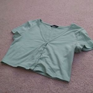 Brandy Melville Dupe Green Button Up